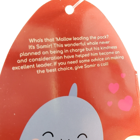 Samir Squishmallow Whale Clip Valentines Day Squad BNWT - Picture 7 of 7